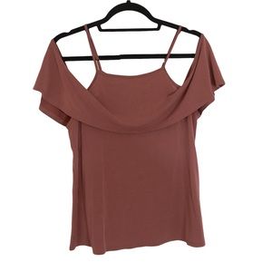 BP spaghetti strap cold shoulder blouse in Mauve size Small